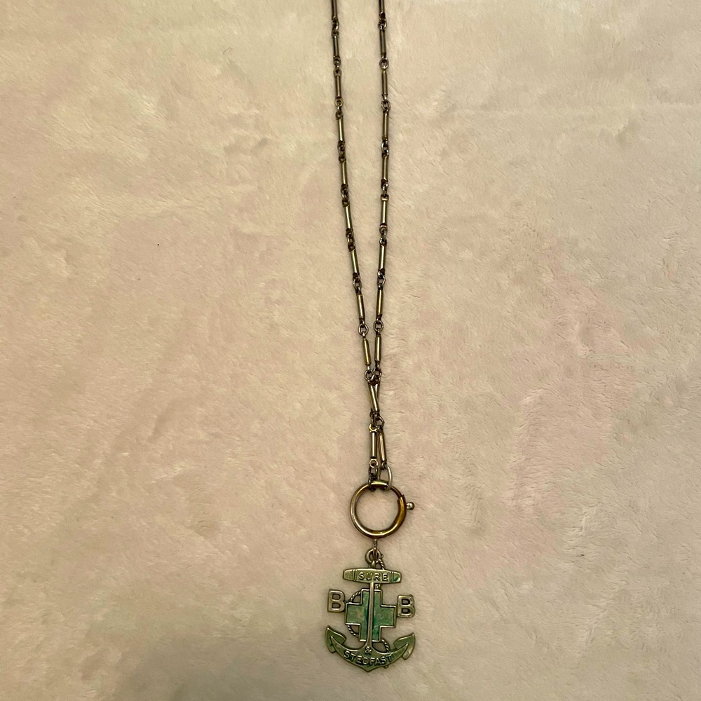 Vintage anchor 'Sure and Steadfast'  Necklace